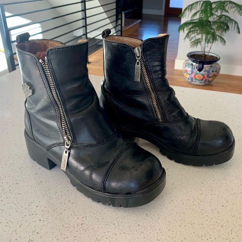 Harley-Davidson Double Zip Ankle Riding Boots